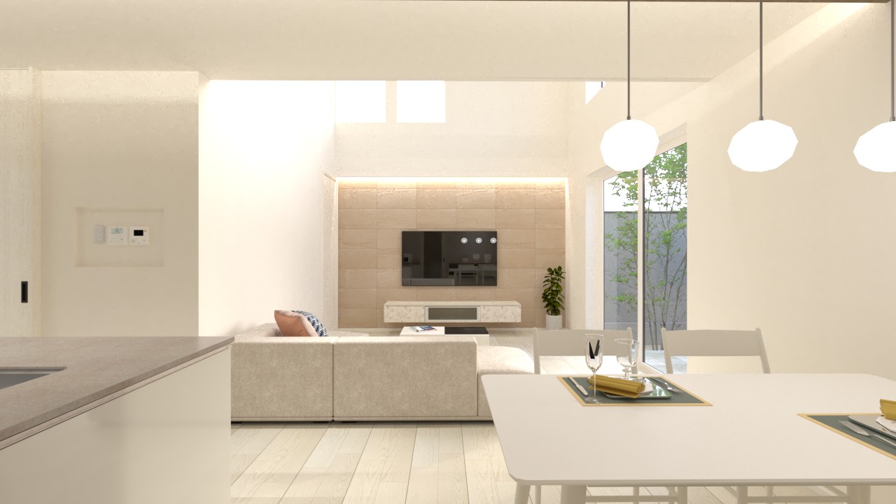 ホワイトとグレージュで整える、暮らしに寄り添うモダンデザイン