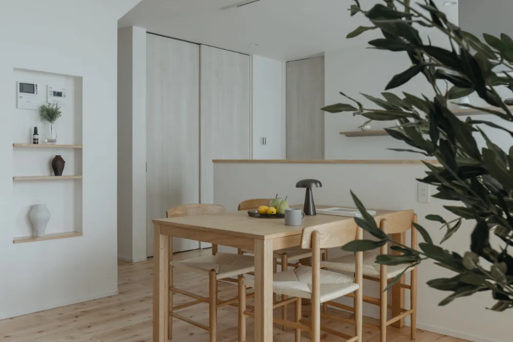 クリーンで柔らかなキッチン