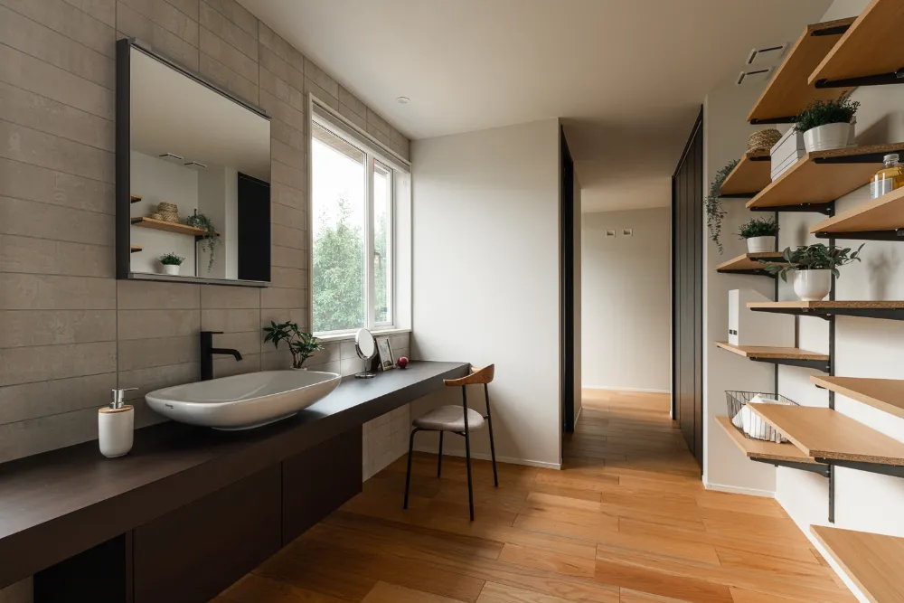 使いやすさと気遣いを両立した水廻り動線