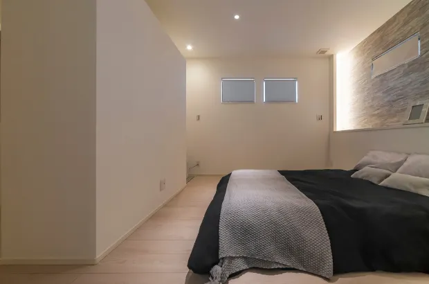 収納が充実した寝室