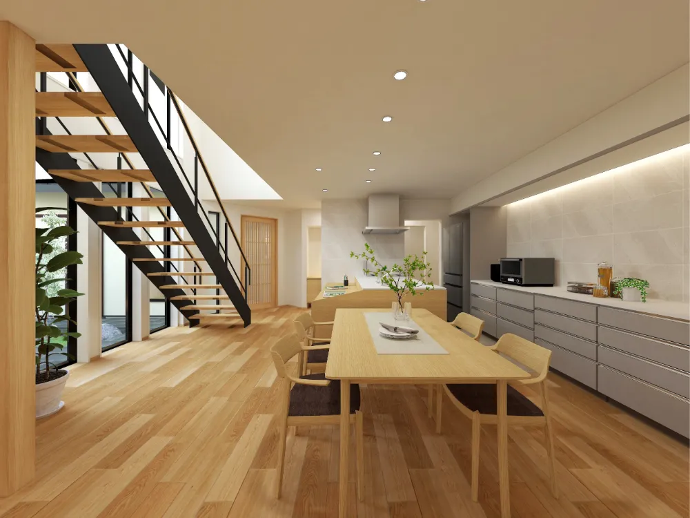 LDKとつながる中庭