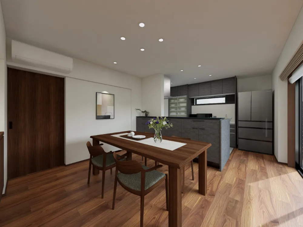 公(パブリック)と私(プライベート)を明確に分けた間取り