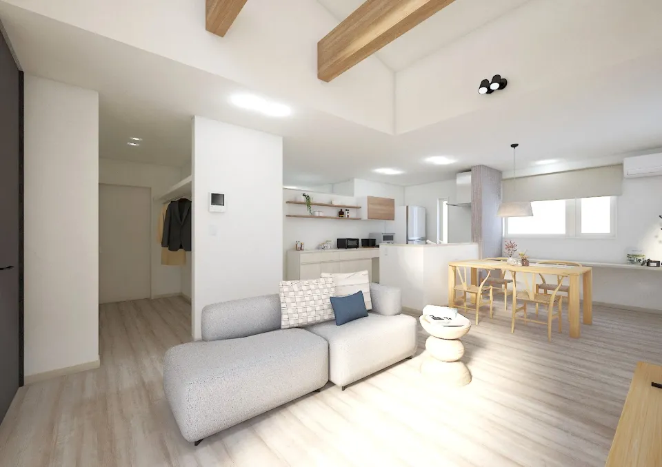 家族みんなのアイテムを１箇所にまとめてしまえる、便利なファミリークローゼット完備