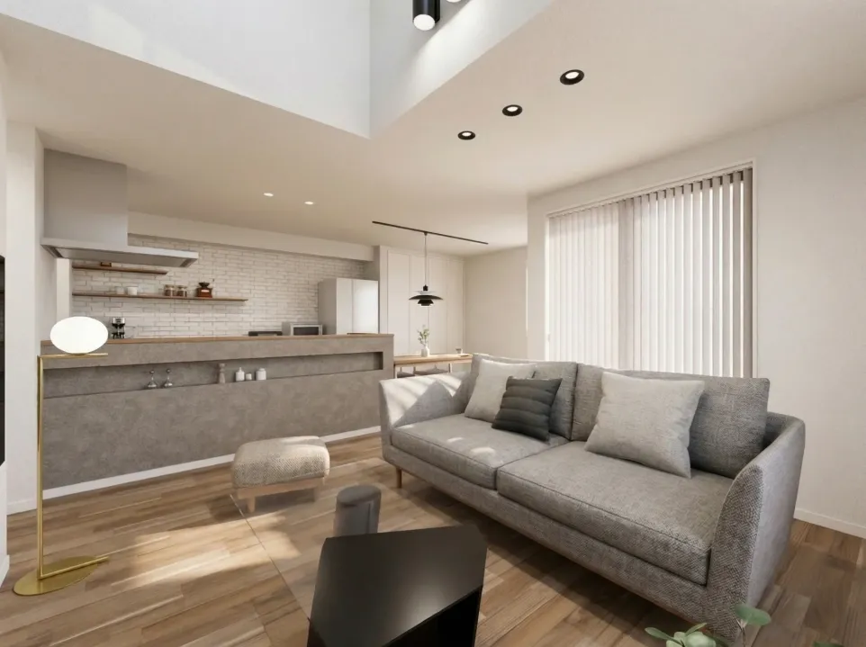 大きな窓が、室内と外をゆるやかに繋ぎ、のびやかな暮らしをかなえます。