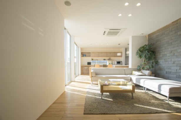 光と風を取り込む開放的なリビング